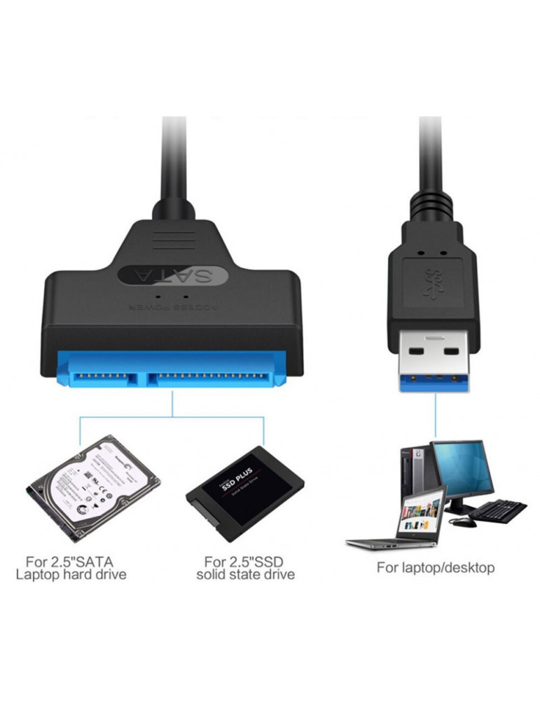 Переходник SATA к USB 3.0 для диска HDD SSD, ноутбука, Android, телевизора с LED подсветкой